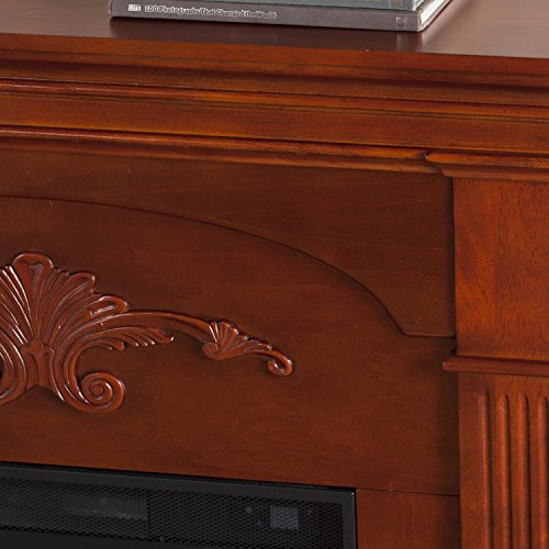 SEI Furniture Sicilian Harvest Traditional Style Electric Fireplace, Warm Brown Mahogany, 44.75 W x 14 D x 40.25 H (inches) SEI Furniture