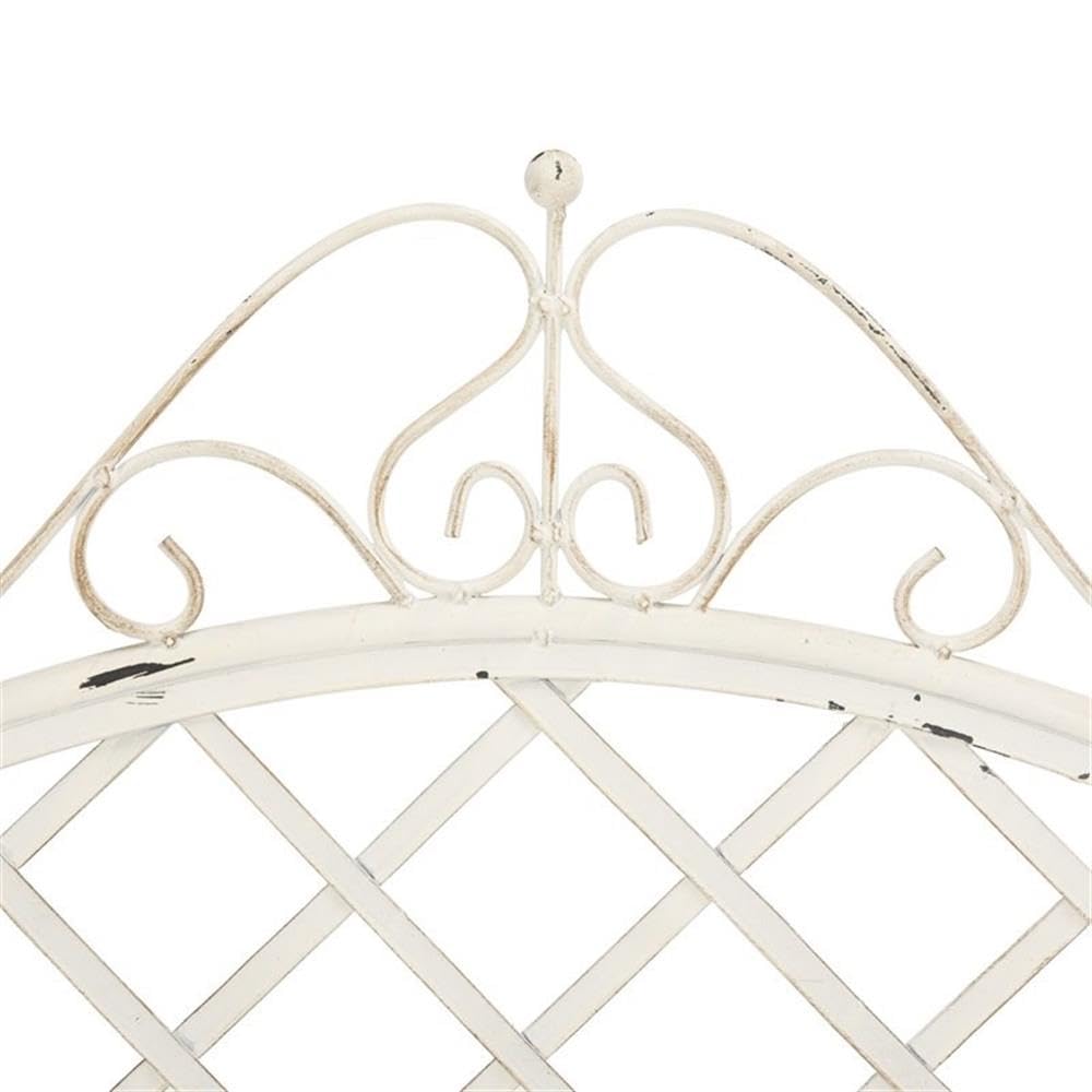 SAFAVIEH PAT5017A Collection Adina Antique White Wrought Iron 51.25" Outdoor Garden Bench SAFAVIEH