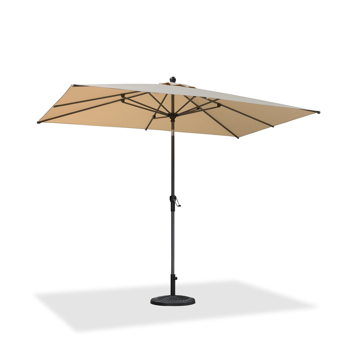PURPLE LEAF 10' x 6.5' Rectangular Patio Umbrella Outdoor Table Umbrella Aluminum Frame Market Umbrella Sun Umbrella with 8 Sturdy Ribs & Tilt for Garden Deck Lawn & Pool Beige PURPLE LEAF