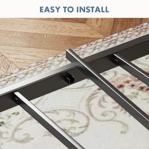 OLIXIS Queen Size Bed Frame with Headboard, 800LBS Mattress Foundation with All Sturdy Metal Support, Under Bed Storage, No Box Spring Needed, Easy Assembly, Rust Brown OLIXIS