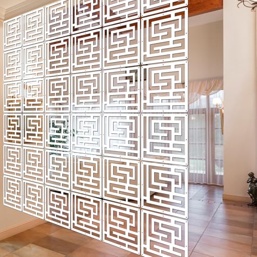 Lchen Hanging Room Divider Panel,10 Pieces Hanging Wall Divider Room Partition Wood-Plastic Thick Hanging Panel Screen Home Office Decoration(ML-S-10Panels) Lchen