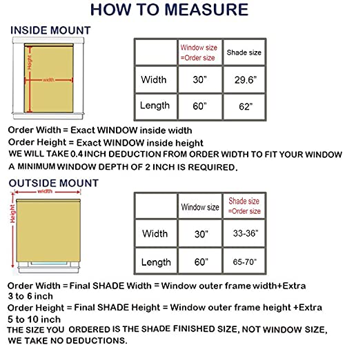 LANTIME Wood Cordless Roman Shades, Lined Blackout Bamboo Window Shades Blinds, Oak LANTIME