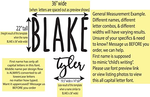 Custom Name Sign - First and Middle Name Sign - Personalized Wood Name Decor, Nursery Decor Kobasic Creations