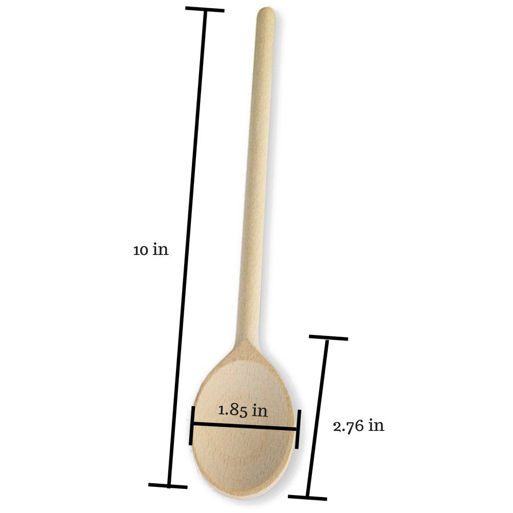 Mr.Woodware 10 Inch Wooden Spoons for Cooking - Set of 12 Long Handle Wooden Spoon for Mixing, Stirring, Tasting - Kitchen Wooden Utensils For Cooking and Crafts, Personalized Engraved Wood Burning Mr. Woodware