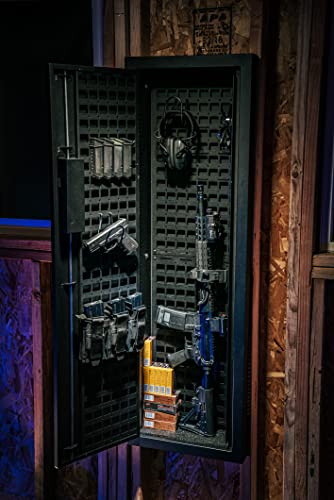 Tactical Closet Vault Flat Black in Wall Gun Safe and Tactical Gear Safe – This Safe Provides Security for Firearms, Simplex Lock – Fits Between Wall Studs– Ideal for Home or Office V-Line