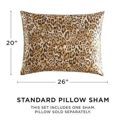 Juicy Couture Twin/Twin XL Leopard Satin Comforter Set - Cheetah Print 2-Piece Machine Washable Reversible Animal Print Bedding Comforter and Sham Set Juicy Couture