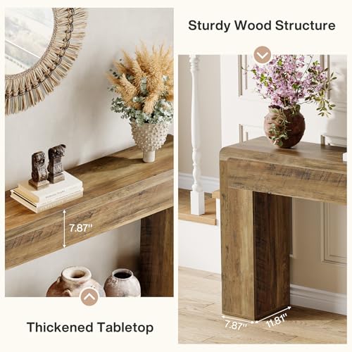 Tribesigns 70.9-Inch Extra Long Console Table, Rustic Wooden Sofa Table Behind Couch, Farmhouse Entryway Console for Living Room, Entryway, Hallway, Foyer (Brown) Tribesigns