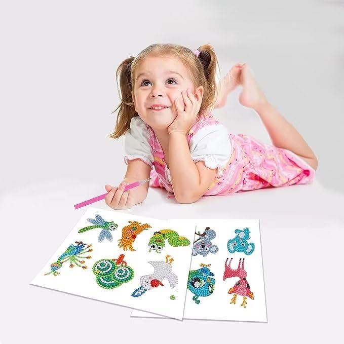 LERLUCKY'SZHAO 46PCS Diamond Painting Stickers 5D Dinosaur Gem Art Kits Cute Animal Shape for Kids Boys Girls Ages 6-8 8-12 LERLUCKY'SZHAO