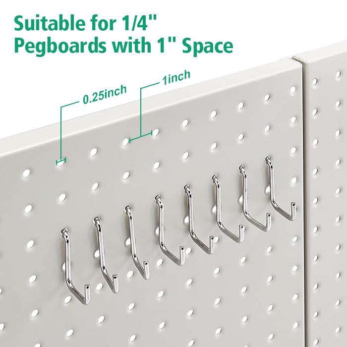 Amazon Basics Rectangular Metal Pegboard Kit for Wall Storage, Rust and Scratch Resistant, 48-Piece, Gray Amazon Basics