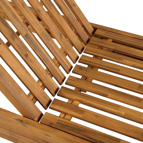 Christopher Knight Home Maril Acacia Wood Chaise Lounge Chair Outdoor, Adjustable Backrest Sun Lounger Recliner, Wooden Patio Sun Bathing Lounge Chair, Teak