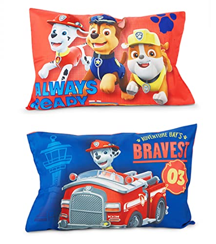 Paw Patrol Calling All Pups 4 Piece Toddler Bedding Set – Includes Comforter, Sheet Set – Fitted + Top Sheet + Reversible Pillowcase for Boys Bed, Blue Paw Patrol
