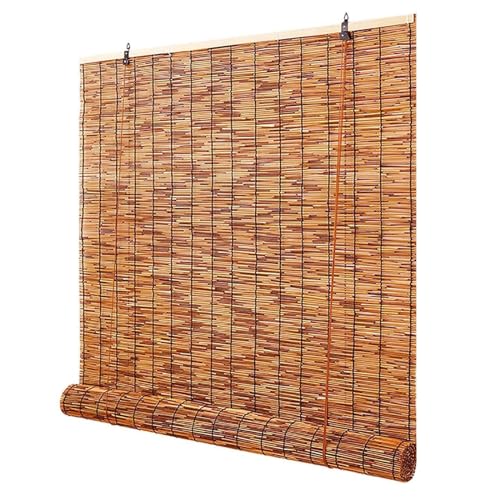 Bamboo Roman Window Blinds Sun Shades, UV Resistant Outdoor Home Roller Shades, Patio Blinds Roll Up Waterproof Curtains Privacy Partition With Lifter, Cordless 31x72in 40x48in 50x83in ( Size : 76"W x WoodArtSupply
