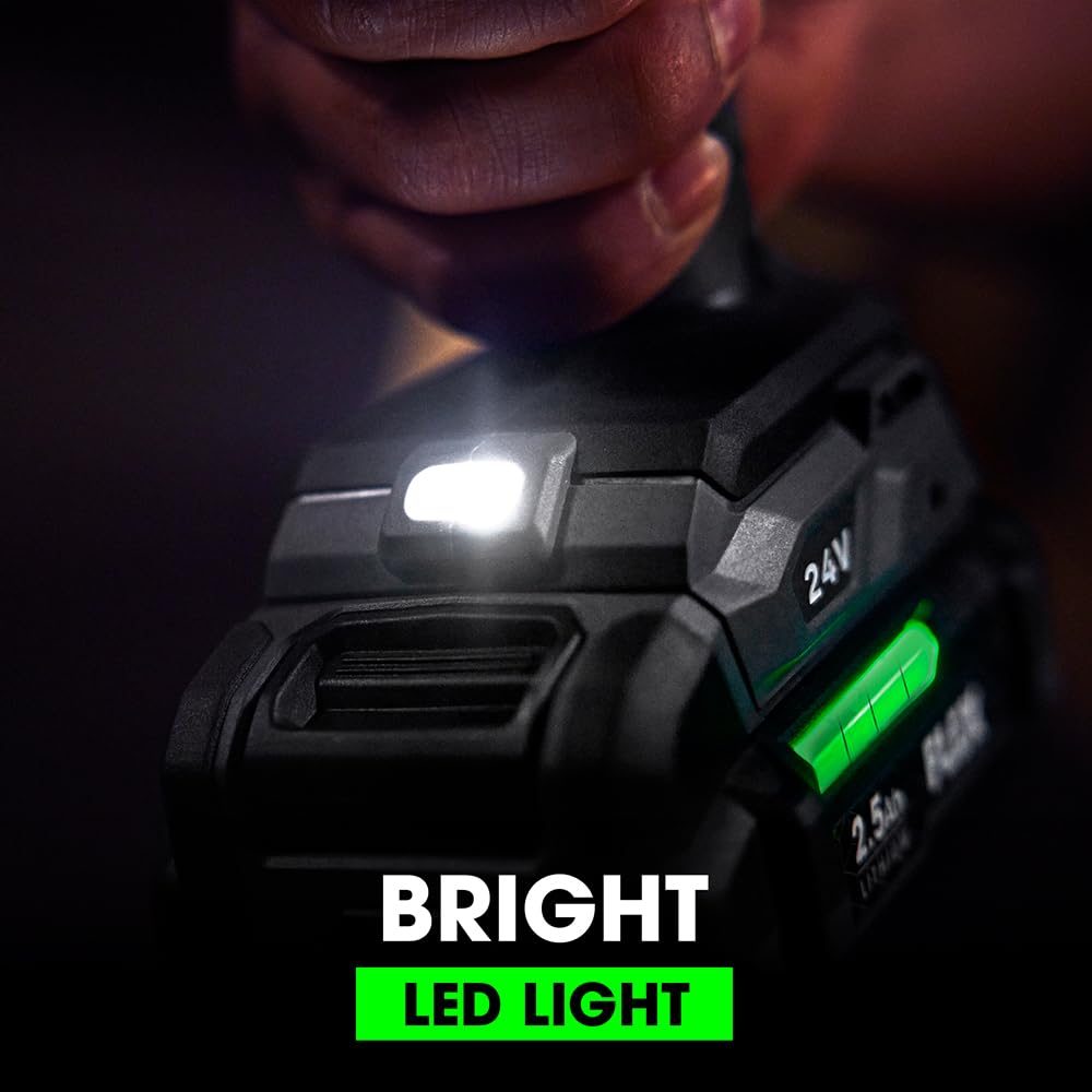 FLEX 24V Brushless Cordless 4-Tool Combo Kit: Drill Driver, Impact Driver, Reciprocating Saw, Work Light with (2) 2.5 Ah Lithium Batteries and 160W Fast Charger - FXM401-2A FLEX