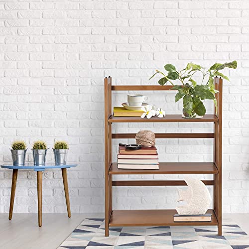 Casual Home 3-Shelf Stackable 27.5" Wide-Chestnut fold Bookcase Casual Home