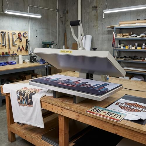 16x32 Large Format Manual Heat Press Machine 110V 2600W, Heavy-Duty Professional High Pressure Heat Transfer for T-Shirts Mouse Pads License Plates, Sublimation, Htv, and More (Grey) Impels