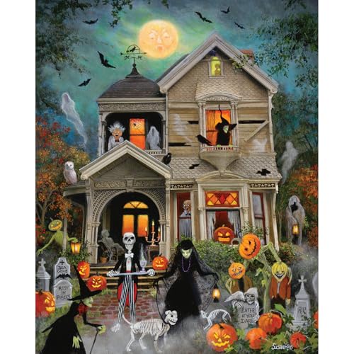 Bits and Pieces Set of 4 Jigsaw Puzzles 500 Pieces - Haunted Halloween Set Bits and Pieces