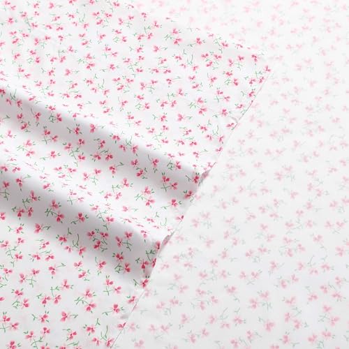 Betsey Johnson - Full Bed Sheets, Super Soft & Lightweight Bedding with Matching Pillowcases, Fade & Wrinkle Resistant (Ballet Floral Pink, Full) Betsey Johnson