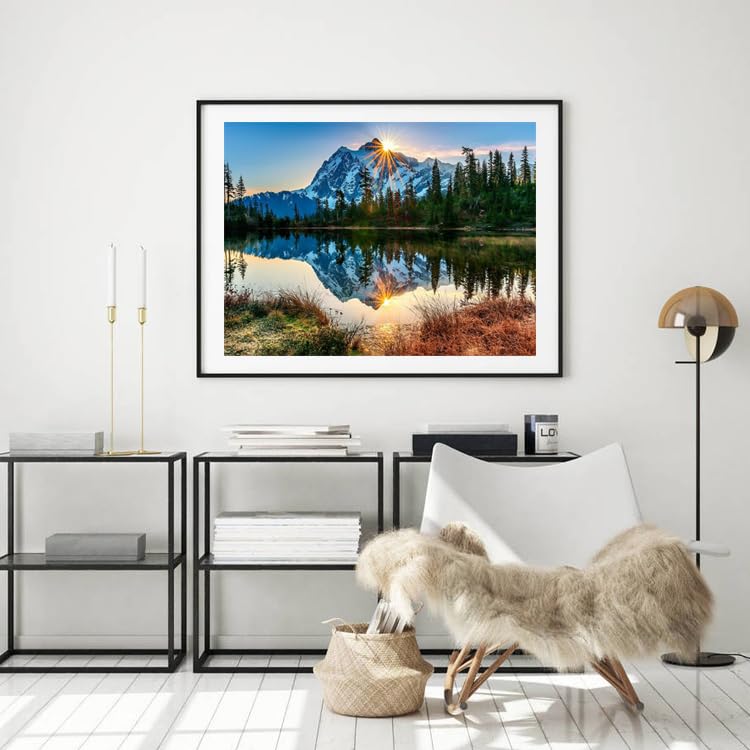 TOCARE Mountains Paint by Numbers Kit for Adults Nature,Adult Paint by Number Mountain Lake,Acrylic Adults' Paint-by-Number Kits Canvas 16x20Inch TOCARE