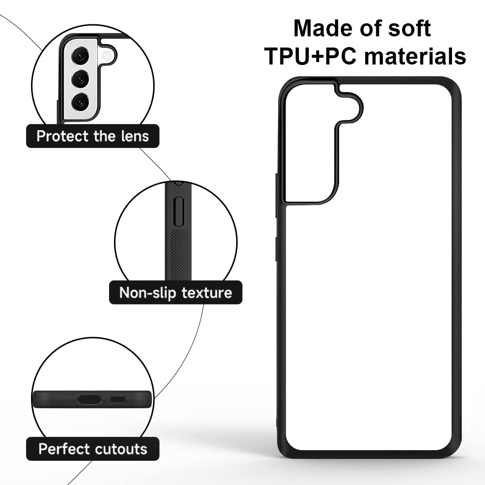 FOQENCCI 5 Piece Phone Case for Samsung Galaxy S23 Plus Sublimation Case Blank Printable DIY Custom Phone Case Soft TPU + Hard PC Anti-Slip Anti-Scratch Shockproof Protective Cover for Galaxy S23 Plus FOQENCCI