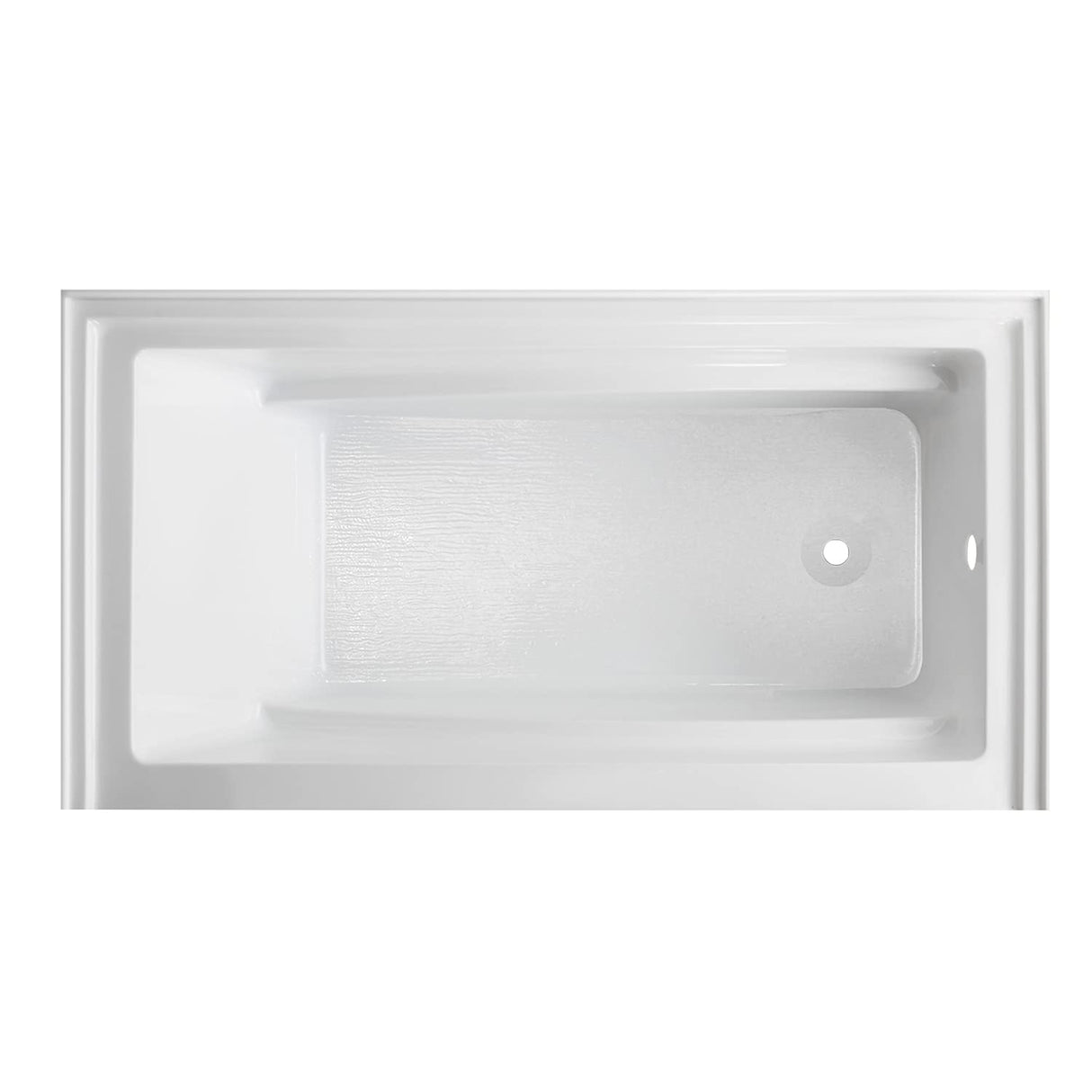 Aqua Eden VTAM6032R22B 60-Inch Anti-Skid Acrylic 3-Wall Alcove Tub with Right Hand Drain Hole, White Kingston Brass