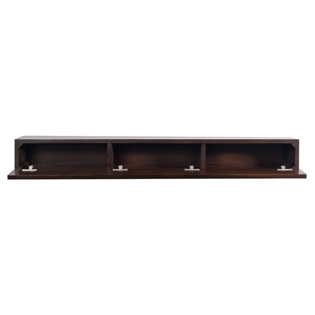 MANTELSDIRECT Houston Floating Wood Mantel Shelf with Hidden Storage Compartment - Coffee Bean 72 Inch | Beautiful Wooden Rustic Shelf for TV Remotes, Controllers, and Décor MANTELSDIRECT