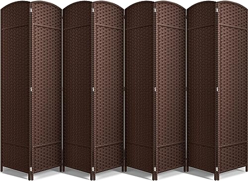 Sorbus 8 Panel Room Divider 6 ft. Tall - Privacy Screen, Extra Wide Double Hinged Panels, Mesh Hand-Woven Design, Partition Room Dividers and Folding Privacy Screens, Wall Divider for Room Separation Sorbus