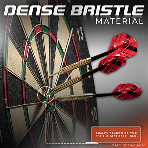 Franklin Sports Bristle Dart Board - Professional Steel Wire Dartboard - Regulation Sized 18" Inch Steel Tip Darts Board - Self Healing Sisal Dartboard for Adults Franklin Sports