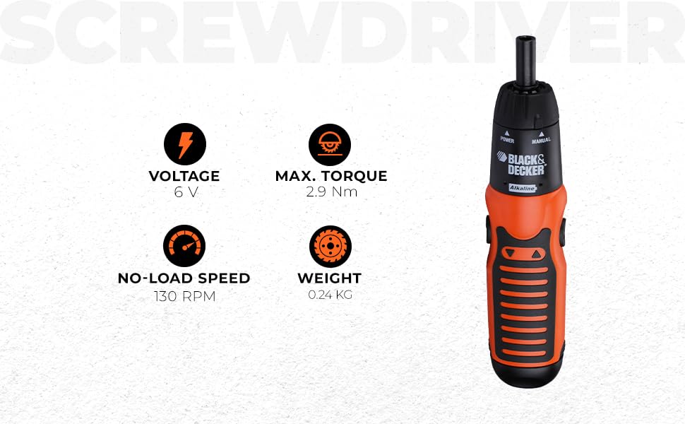 Black & Decker A7073 Battery Powered Screwdriver Product ID: 5035048280485 Black & Decker