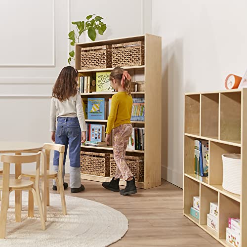 ECR4Kids Classic Bookcase, 60in, Adjustable Bookshelf, Natural ECR4Kids