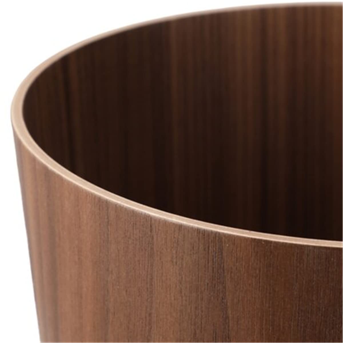 2.3 Gallons Wood Trash Can Wastebasket for Home or Office, Japanese-style natural wood Round Wastebasket, Lightweight, Sturdy for Under Desk, Kitchen, Bedroom, Den, Hotel, or Kids Room (Dark Wood-A) BISOZER
