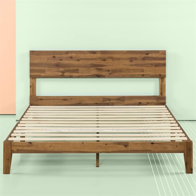 ZINUS Julia Solid Wood Platform Bed Frame - Queen, No Box Spring Required, Easy Assembly Zinus