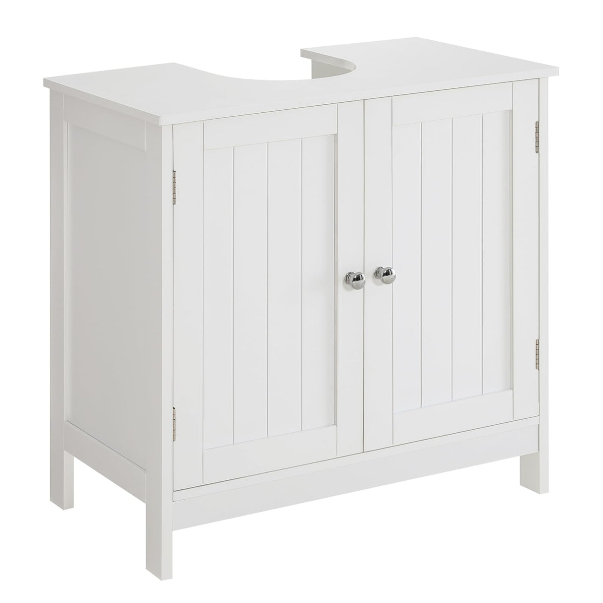 Iwell Pedestal Sink Storage Cabinet with 2 Doors and Shelf, Under Sink Cabinet, Bathroom Sink Cabinet, Space Saver Organizer with U-Shape, White Iwell