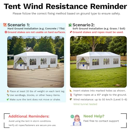 10'x30' Heavy Duty Party Tent - Waterproof Wedding Canopy with Removable Sidewalls, Event Gazebo Shelter for Outdoor Gatherings (White) Flamaker