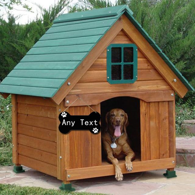 Personalized Dog Bone Sign Custom Dog House Wood Sign Decor Custom Name Pet Sign for Home Farmhouse Decor 4.8"x8.4" Welcome Dog Sign Dog Lover Gifts Sokomurg