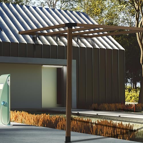 JEXALINE 3Pcs Roof Riser Brackets Kit,Pergola Roof Riser Beam Bracket,Heavy Duty Roof Mount Pergola Brackets, Roof Bracket Kit,Adjustable Saddle Roof Riser Post for Gazebo Pergola-Includes Screws… JEXALINE