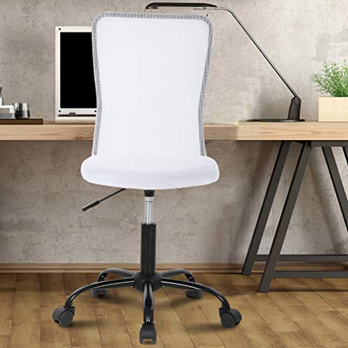 Ergonomic Office Chair Desk Chair Executive Chair with Back Support Mesh Rolling Swivel Computer Gaming Chair Modern Adjustable Height Task Works Office Chair for Women Men, White Dkeli