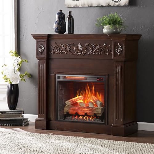 Innoflame 23" Realistic Electric Fireplace Insert with Remote Control - 4-Color Adjustable Flames, 9H Timer, Low Noise, Overheat Protection, 1500W (23"x19.7") Innoflame