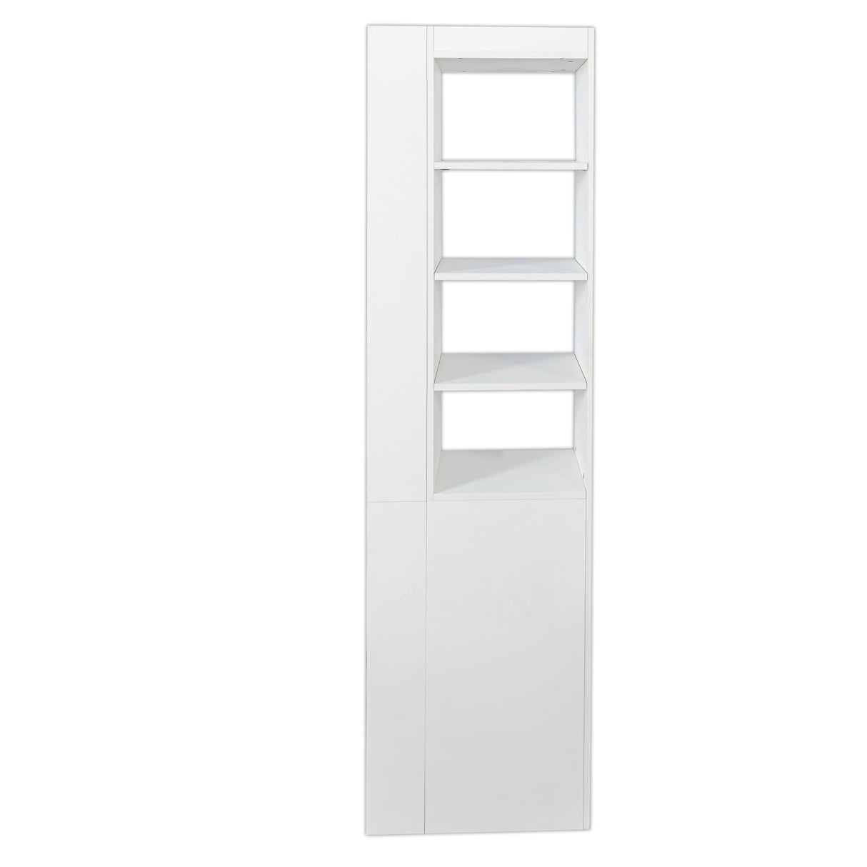 KEIKI 70.87" H Display Storage Cabinet with 4-Tier Shelf, 3 Side Drawers & 4 Small Display Shelves, Modern Wooden Tall Bookshelf Bookcase for Living Room, Office, White (Style A) KEIKI