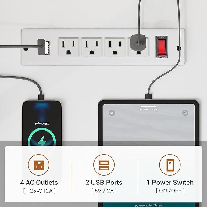SEDETA 67" L Shaped Desk with Drawers, Computer Office Desk with Storage Shelves & Power Outlet, Reversible Gaming Desk with LED Lights for Home Office, White SEDETA