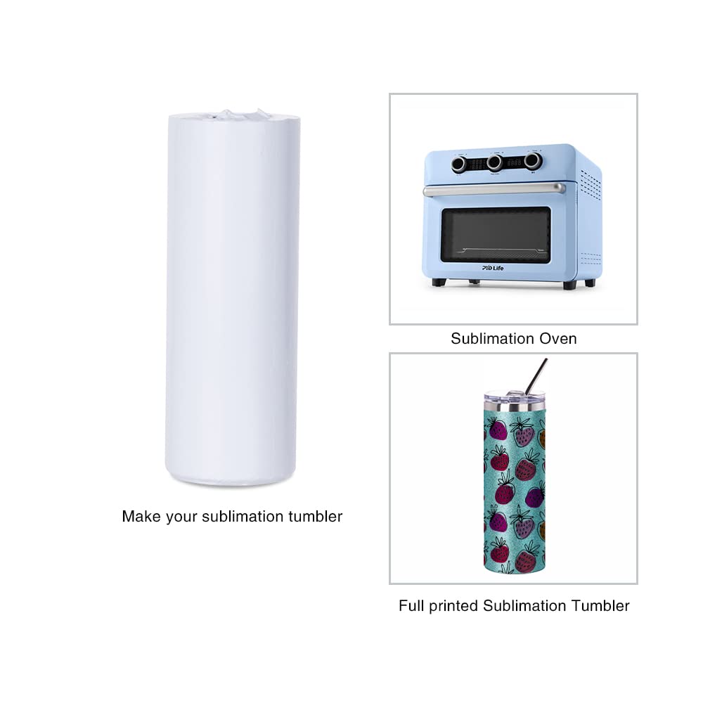 PYD Life Sublimation Blank Glitter Skinny Tumbler Teal 20 OZ Straight Stainless Steel Tumbler with Metal Straw for Tumbler Heat Press Machine Heat Transfer 4 Pack PYD Life