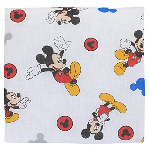 Disney Mickey's Big Adventure Blue, Red, Yellow & Green 4Piece Toddler Bed Set - Comforter, Fitted Bottom Sheet, Flat Top Sheet, Reversible Pillowcase, Blue, Red, Yellow, Green Disney
