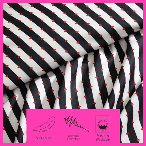 Betsey Johnson - King Duvet Cover, Soft Bedding Set with Matching Shams, Ideal Bed Essentials (Wonderland Stripe Black, King) Betsey Johnson
