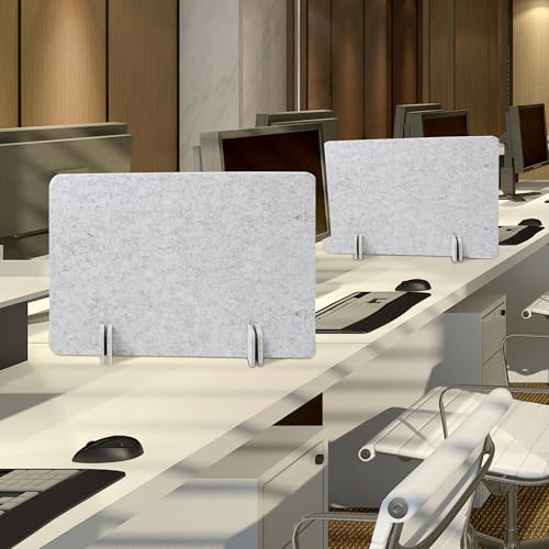KEPYDRMTF Desk Privacy Panel Set, Desk Partition Cubicle Wall Freestanding Noise-Reduction Panels Room Divider, Soundproof Partition with Support Feet for Office or Home Use (Light Grey, 40 * 60 cm) KEPYDRMTF