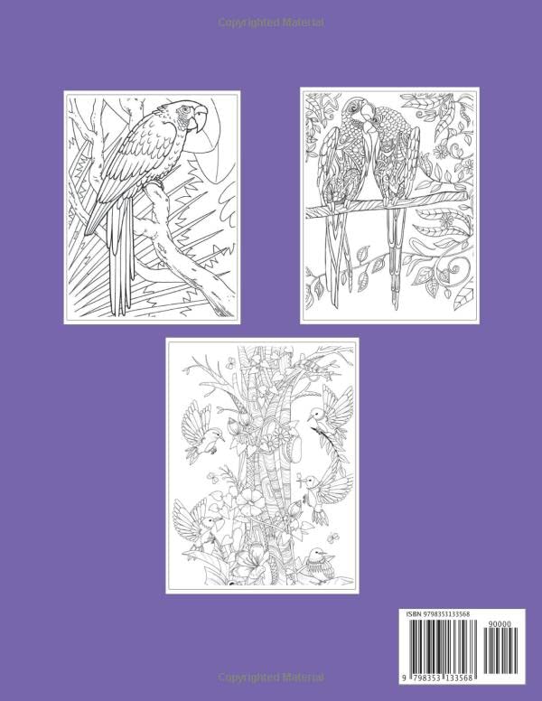 Songbirds Coloring Book For Adult: An Adult Coloring Book Featuring Beautiful Songbirds, Exquisite Flowers and Relaxing Nature Scenes Majosta