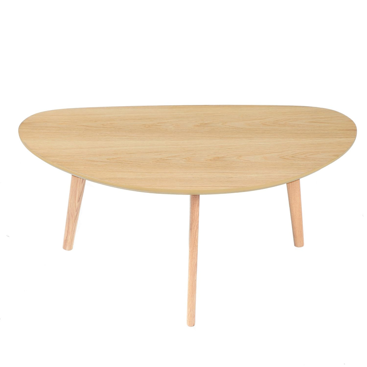 FIRMINANA Small Oval Coffee Table Mid Century Modern for Living Room Center Minimalist Display Coffe Table,Nature Wood,18.9" D x 33.47" W 15.75" H FIRMINANA