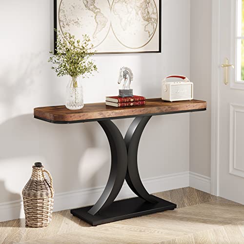 LITTLE TREE Industrial Entryway Console Table, Compact Foyer Hallway Accent Table for Small Space LITTLE TREE