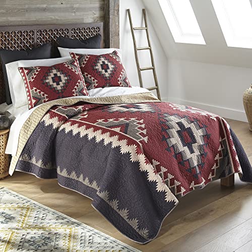 Donna Sharp Queen Bedding Set - 3 Piece - Mojave Red Southwest Quilt Set with Queen Quilt and Two Standard Pillow Shams - Machine Washable Donna Sharp