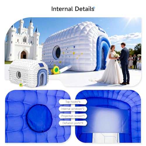 MWE Large Inflatable Nightclub 26x16x14Ft with Blower,Inflatable Party Tent Disco Cube, Air Cube House for Event Birthday Wedding Party,Quick Inflation and Storage Shelter (White, 26x16x14FT) MWE