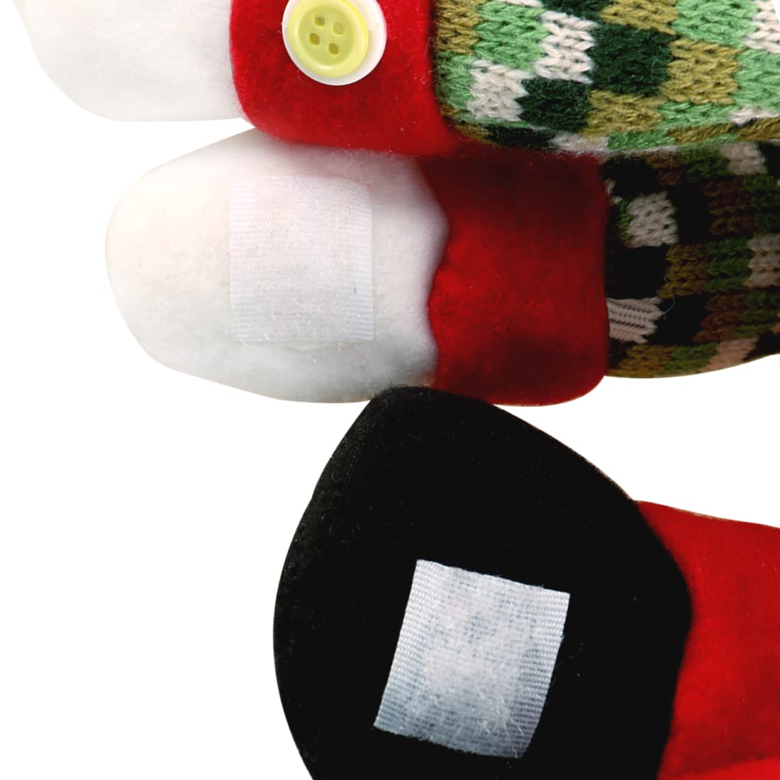 Christmas Tree Topper Snowman,Unique Holiday Xmas Decorations Funny Home Decor,Also Be Used As Curtain Tie and Hugger Wine Bottle,Red White Green Hongsome