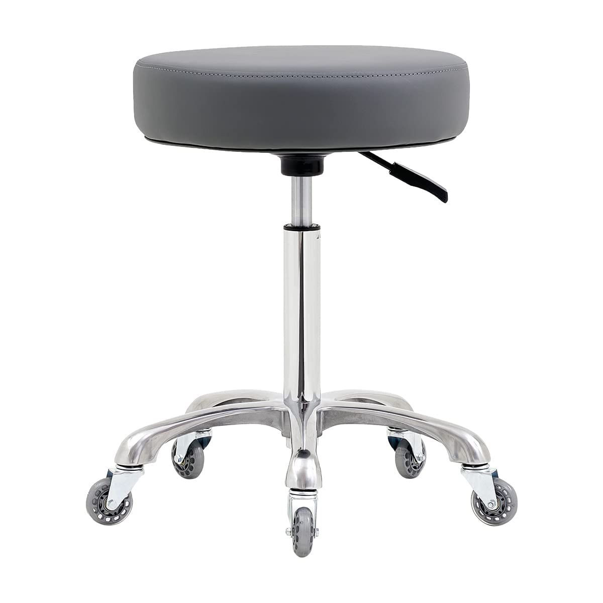 Ainilaily Rolling Stool with Wheels, Heavy Duty 400 lbs Stool for Shop Guitar Lab Tattoo Workbench Medical, Adjustable Swivel Stool Chair (Grey) Ainilaily
